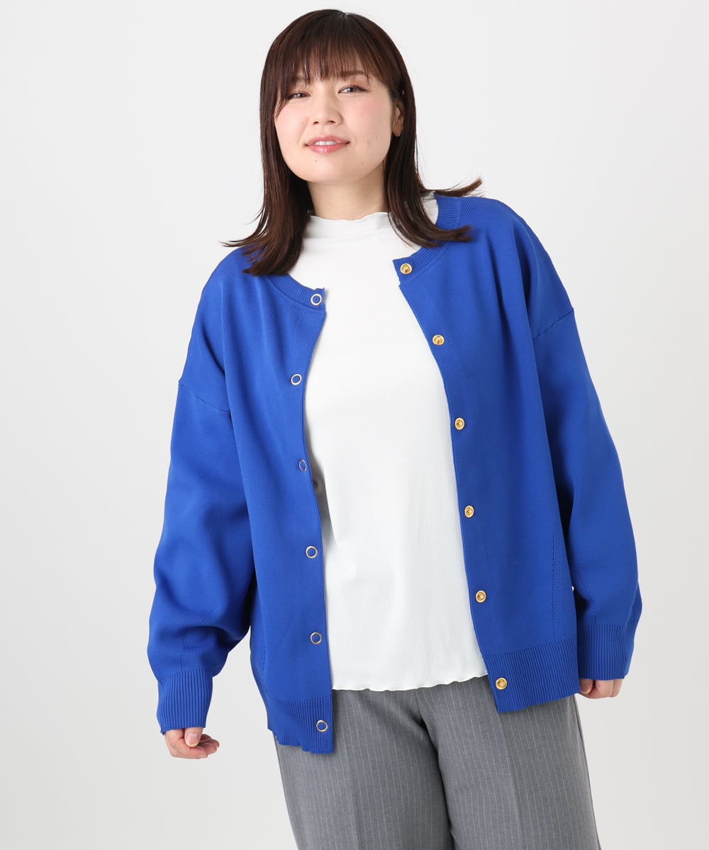 OLCAD10099 eur3(エウルキューブ) 【大きいサイズ】2WAYカーディガン ブルー(55)