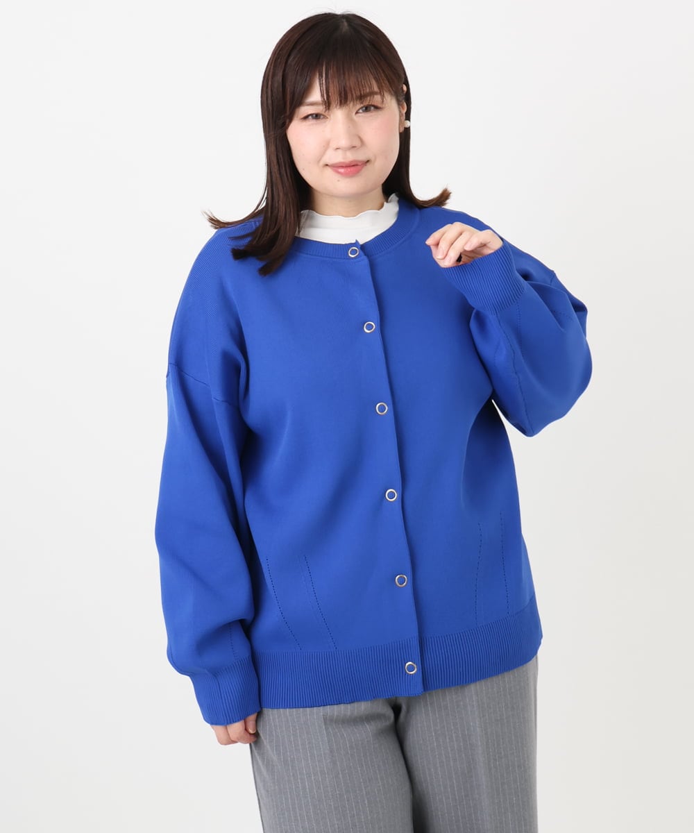 OLCAD10099 eur3(エウルキューブ) 【大きいサイズ】2WAYカーディガン ブルー(55)
