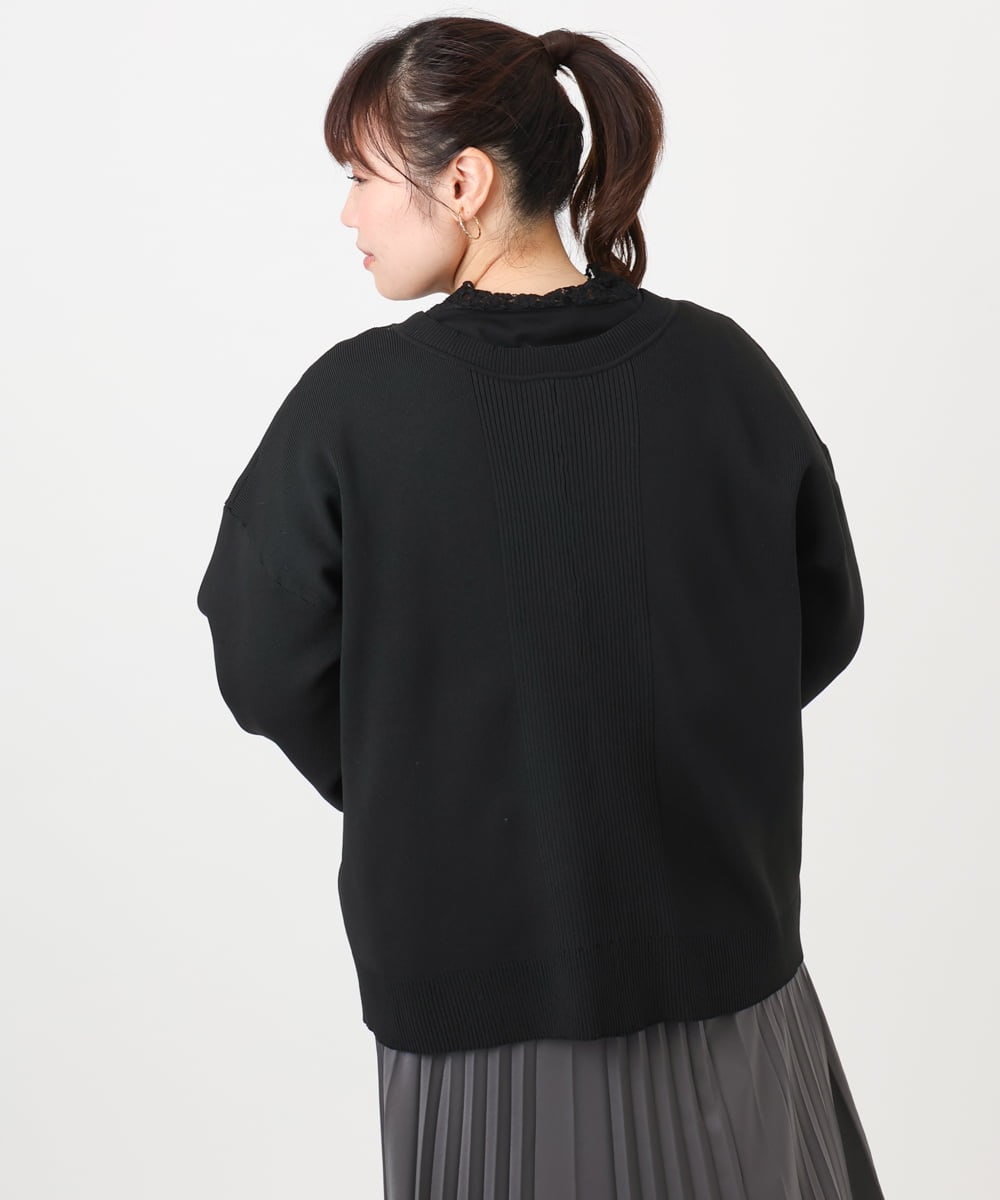 OLCAD10099 eur3(エウルキューブ) 【大きいサイズ】2WAYカーディガン ブラック(94)