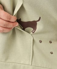 OLCDD04099 eur3(エウルキューブ) 【大きいサイズ】ねこプリントパーカー カーキ