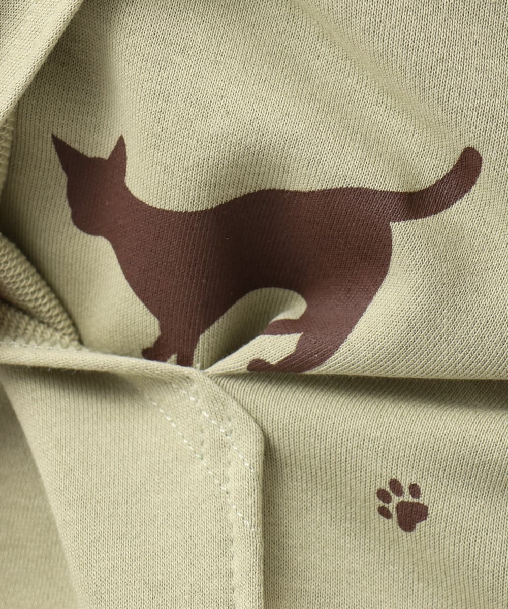 OLCDD04099 eur3(エウルキューブ) 【大きいサイズ】ねこプリントパーカー カーキ