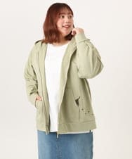 OLCDD04099 eur3(エウルキューブ) 【大きいサイズ】ねこプリントパーカー カーキ