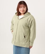 OLCDD04099 eur3(エウルキューブ) 【大きいサイズ】ねこプリントパーカー カーキ