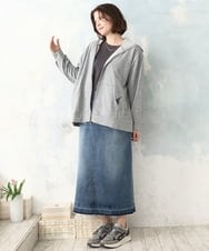 OLCDD04099 eur3(エウルキューブ) 【大きいサイズ】ねこプリントパーカー ライトグレー