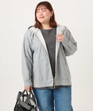 OLCDD04099 eur3(エウルキューブ) 【大きいサイズ】ねこプリントパーカー ライトグレー