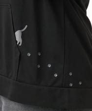 OLCDD04099 eur3(エウルキューブ) 【大きいサイズ】ねこプリントパーカー ブラック