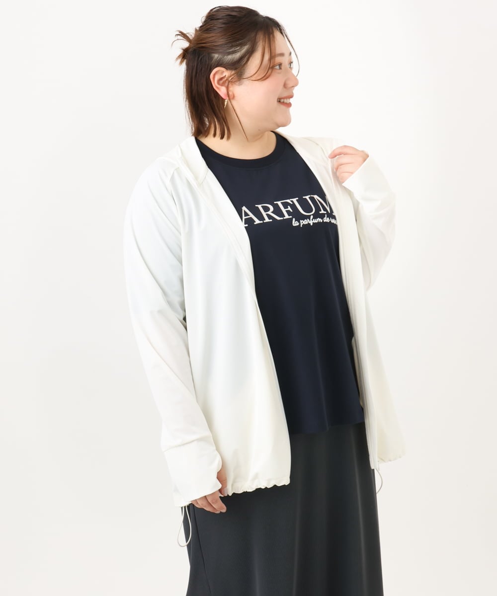 OLCGA21099 eur3(エウルキューブ) 【大きいサイズ/機能素材アイテム】接触冷感ラッシュガード ホワイト(90)
