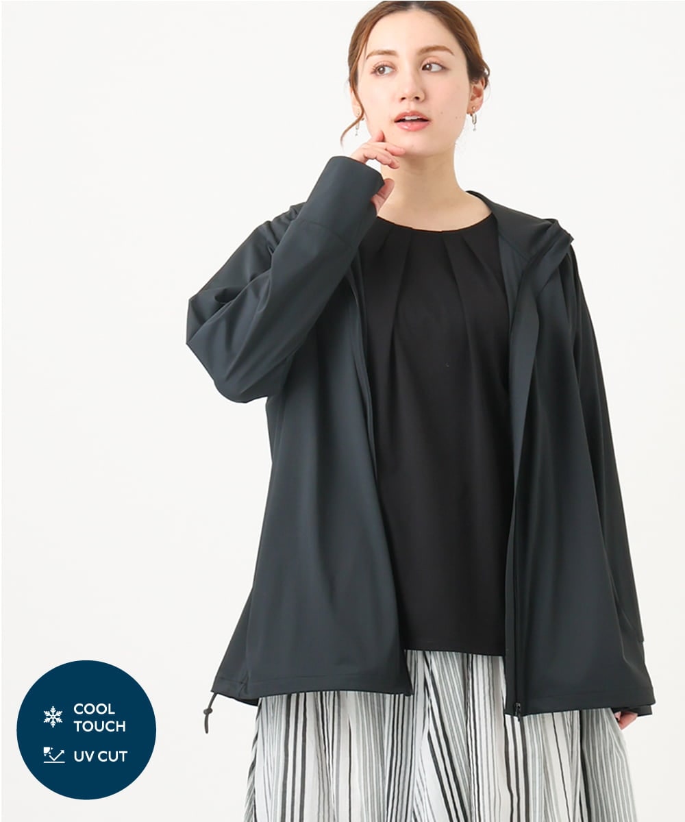 OLCGA21099 eur3(エウルキューブ) 【大きいサイズ/機能素材アイテム】接触冷感ラッシュガード ブラック(94)
