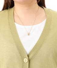 OLCGD07099 eur3(エウルキューブ) 【大きいサイズ/接触冷感】Vネックシア―カーディガン ライトグリーン