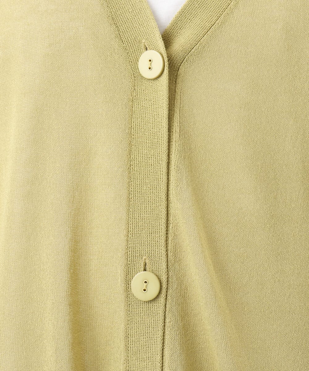 OLCGD07099 eur3(エウルキューブ) 【大きいサイズ/接触冷感】Vネックシア―カーディガン ライトグリーン