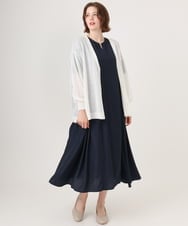OLCGD07099 eur3(エウルキューブ) 【大きいサイズ/接触冷感】Vネックシア―カーディガン ホワイト