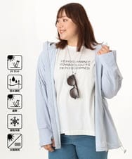 OLCGD08099 eur3(エウルキューブ) 【大きいサイズ/機能素材アイテム】接触冷感ラッシュガード ライトブルー