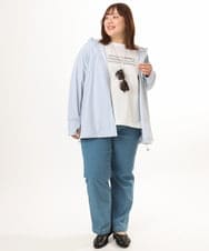 OLCGD08099 eur3(エウルキューブ) 【大きいサイズ/機能素材アイテム】接触冷感ラッシュガード ライトブルー