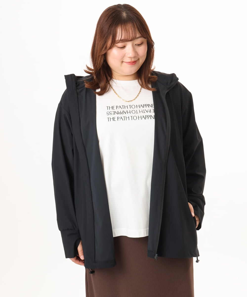 OLCGD08099 eur3(エウルキューブ) 【大きいサイズ/機能素材アイテム】接触冷感ラッシュガード ブラック