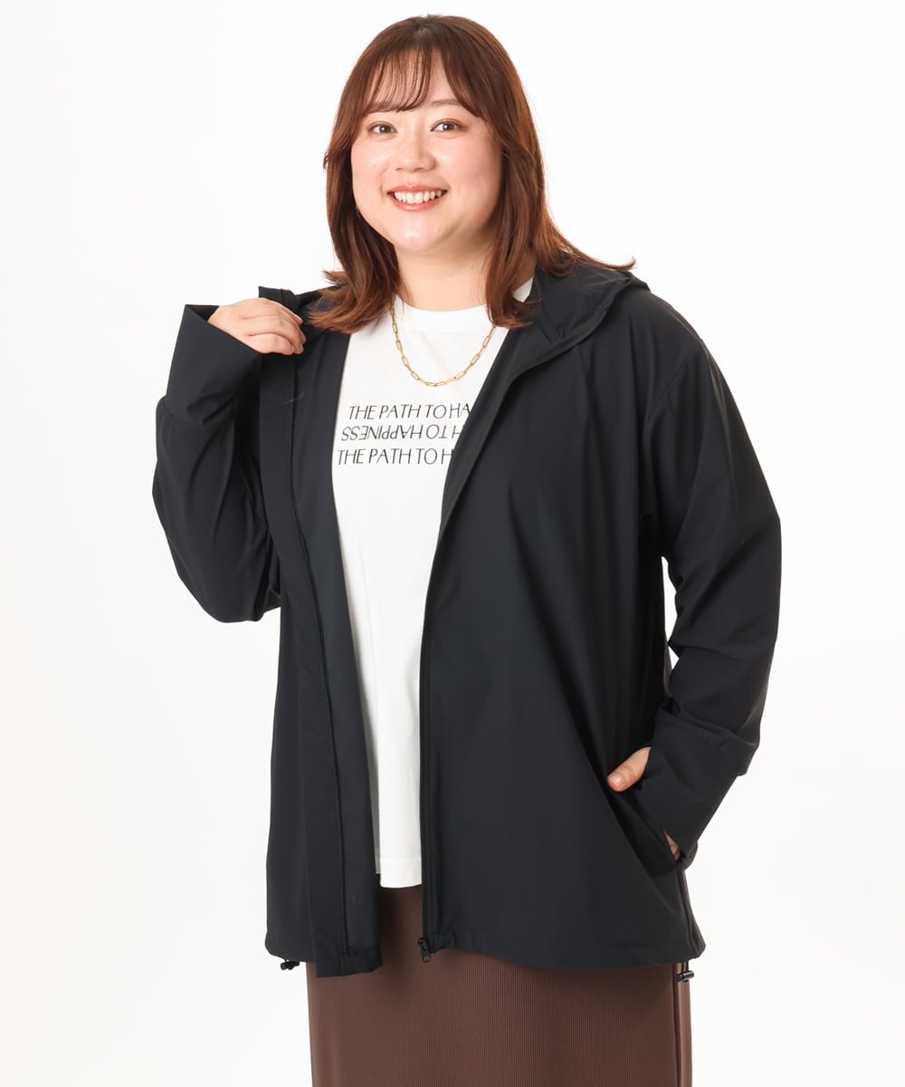 OLCGD08099 eur3(エウルキューブ) 【大きいサイズ/機能素材アイテム】接触冷感ラッシュガード ブラック