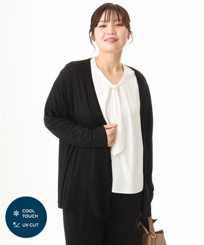 OLCGD14089 eur3 【大きいサイズ/接触冷感/UVカット】Aライン長袖カーディガン