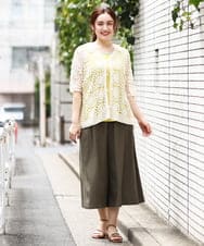 OLCGV10129 eur3(エウルキューブ) 【大きいサイズ】クロシェ風カーディガン アイボリー(80)