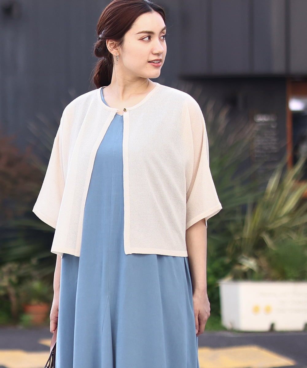 OLCHV12089 eur3(エウルキューブ) 【大きいサイズ】ボレロカーディガン アイボリー(80)