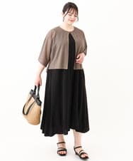 OLCHV12089 eur3(エウルキューブ) 【大きいサイズ】ボレロカーディガン ダークグレー(93)