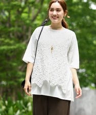 OLCIA24099 eur3(エウルキューブ) 【大きいサイズ】クロシェ風ベスト ホワイト(90)