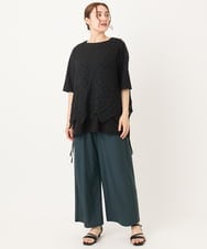 OLCIA24099 eur3(エウルキューブ) 【大きいサイズ】クロシェ風ベスト ブラック(94)