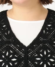 OLCIA24099 eur3(エウルキューブ) 【大きいサイズ】クロシェ風ベスト ブラック(94)