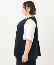 OLCIA26119 eur3(エウルキューブ) 【大きいサイズ/セットアップ対応】Vネックバックフレアベスト ネイビー(57)