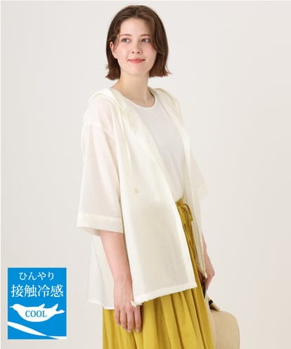 OLCID13109 eur3 【大きいサイズ／接触冷感】シア―フーディブラウス