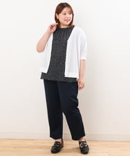 OLCIS19080 eur3(エウルキューブ) 【大きいサイズ/接触冷感】洗える5分袖カーディガン ホワイト(90)