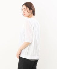 OLCIS19080 eur3(エウルキューブ) 【大きいサイズ/接触冷感】洗える5分袖カーディガン ホワイト(90)