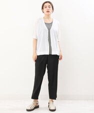 OLCIS19080 eur3(エウルキューブ) 【大きいサイズ/接触冷感】洗える5分袖カーディガン ホワイト(90)