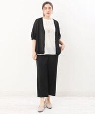 OLCIS19080 eur3(エウルキューブ) 【大きいサイズ/接触冷感】洗える5分袖カーディガン ブラック(94)
