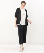 OLCIS19080 eur3(エウルキューブ) 【大きいサイズ/接触冷感】洗える5分袖カーディガン ブラック(94)