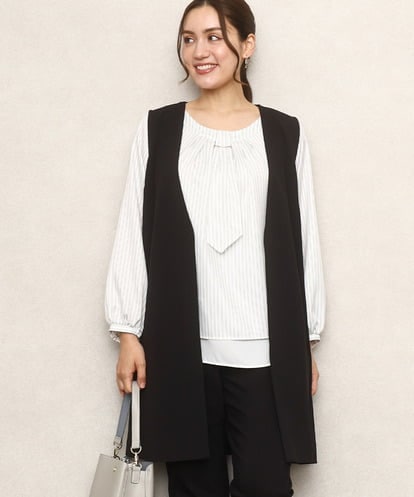 OLCKA02099 eur3 【大きいサイズ】カットジョーゼットジレ