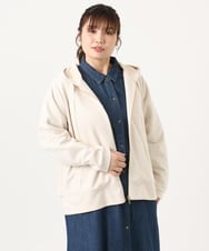 OLCKA03099 eur3(エウルキューブ) 【大きいサイズ】スエードタッチダンボールパーカー アイボリー(80)