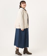 OLCKA03099 eur3(エウルキューブ) 【大きいサイズ】スエードタッチダンボールパーカー アイボリー(80)
