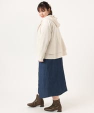 OLCKA03099 eur3(エウルキューブ) 【大きいサイズ】スエードタッチダンボールパーカー アイボリー(80)