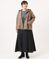 OLCKA03099 eur3(エウルキューブ) 【大きいサイズ】スエードタッチダンボールパーカー モカ(84)