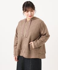 OLCKA03099 eur3(エウルキューブ) 【大きいサイズ】スエードタッチダンボールパーカー モカ(84)