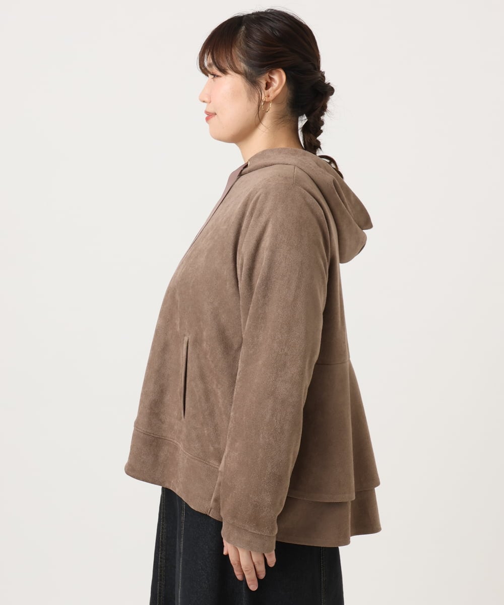 OLCKA03099 eur3(エウルキューブ) 【大きいサイズ】スエードタッチダンボールパーカー モカ(84)