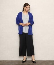 OLCKA05099 eur3(エウルキューブ) 【大きいサイズ/洗える】Vネックカーディガン ブルー(55)