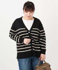 OLCKA05099 eur3(エウルキューブ) 【大きいサイズ/洗える】Vネックカーディガン アイボリー(80)