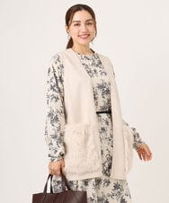 OLCKA07099 eur3(エウルキューブ) 【大きいサイズ】ファーポケットベスト アイボリー(80)