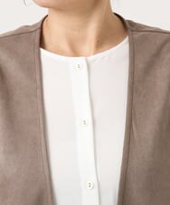 OLCKA07099 eur3(エウルキューブ) 【大きいサイズ】ファーポケットベスト モカ(84)