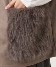 OLCKA07099 eur3(エウルキューブ) 【大きいサイズ】ファーポケットベスト モカ(84)