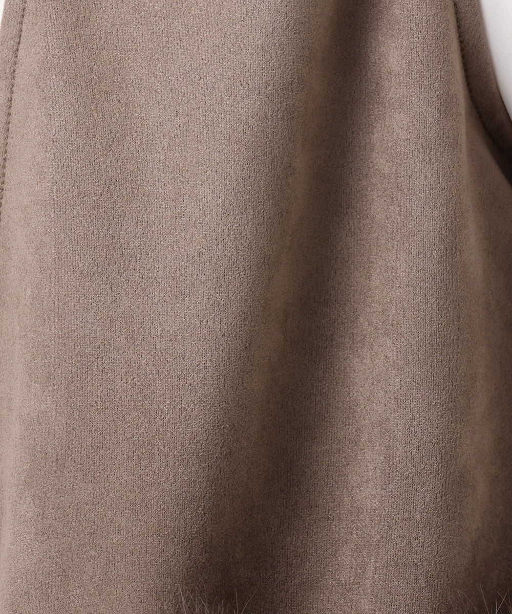 OLCKA07099 eur3(エウルキューブ) 【大きいサイズ】ファーポケットベスト モカ(84)