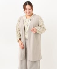 OLCKV12099 eur3(エウルキューブ) 【大きいサイズ】カットジョーゼットVネックジレ グレージュ(89)
