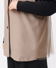 OLCKV17099 eur3(エウルキューブ) 【大きいサイズ】バックチュールジレジャケット モカ(84)