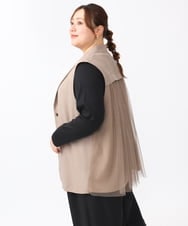 OLCKV17099 eur3(エウルキューブ) 【大きいサイズ】バックチュールジレジャケット モカ(84)