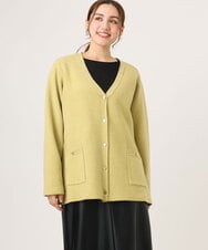 OLCLA08099 eur3(エウルキューブ) 【大きいサイズ】Vネックゴールドボタンカーディガン イエロー(25)